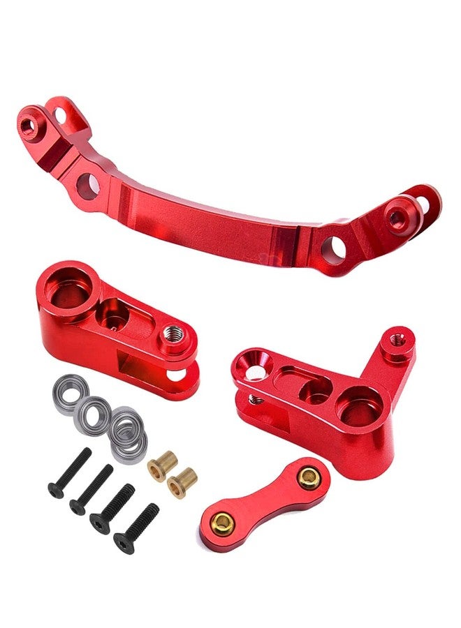 ARRCat Aluminum Steering Parts Set Upgrades Parts for 1/10 Senton/Granite/Big Rock/Typhon 4X4 3S BLX,Outcast/Kraton 4x4 4S BLX,ARRCat Steering Bellcrank and Steering Link,Replaces AR340132,Red - Image 1